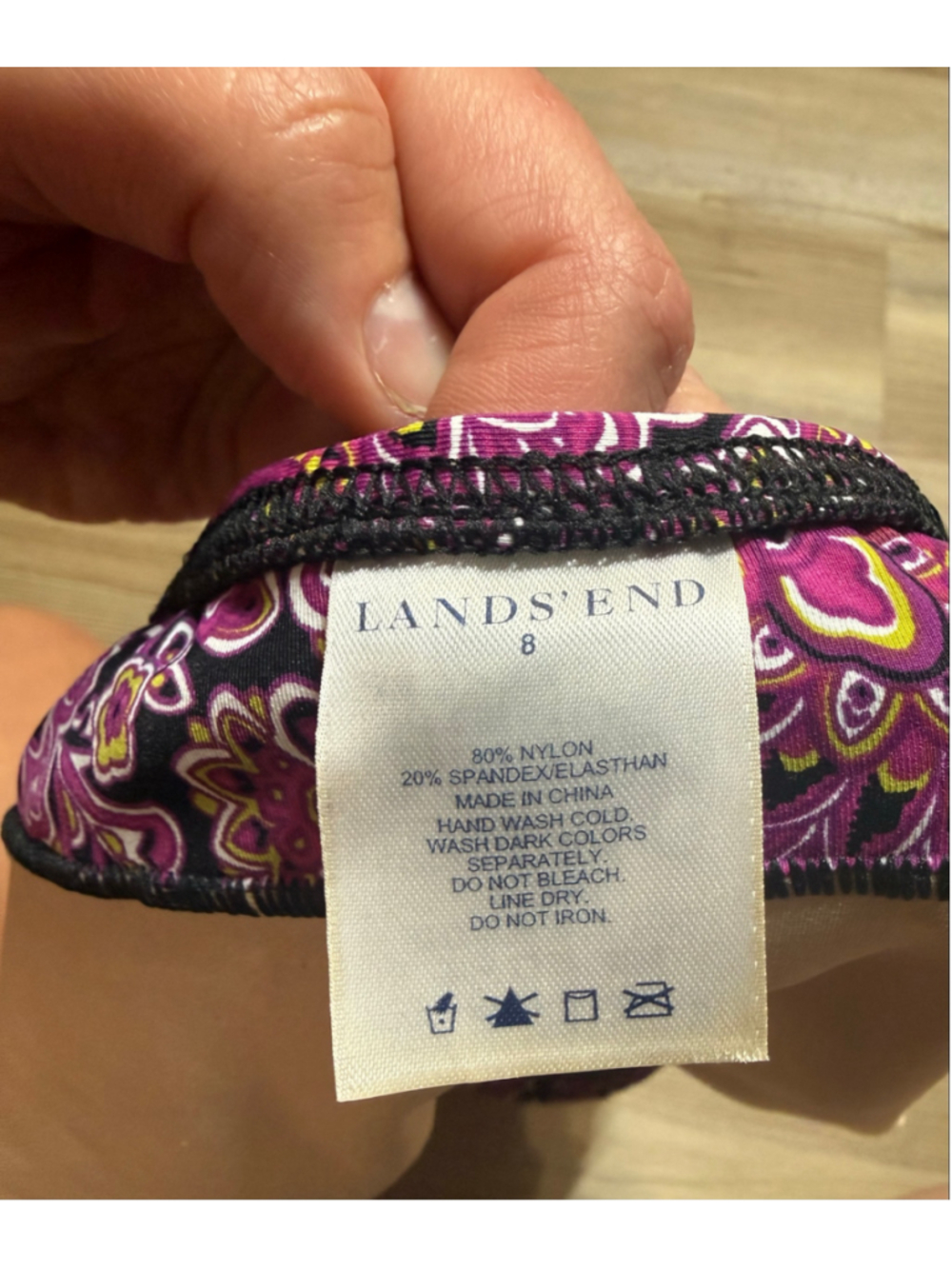 Women's Lands' End Paisley Print Tankini Swimsuit Set top Sz 10/bottoms Sz 8 - Picture 12 of 16